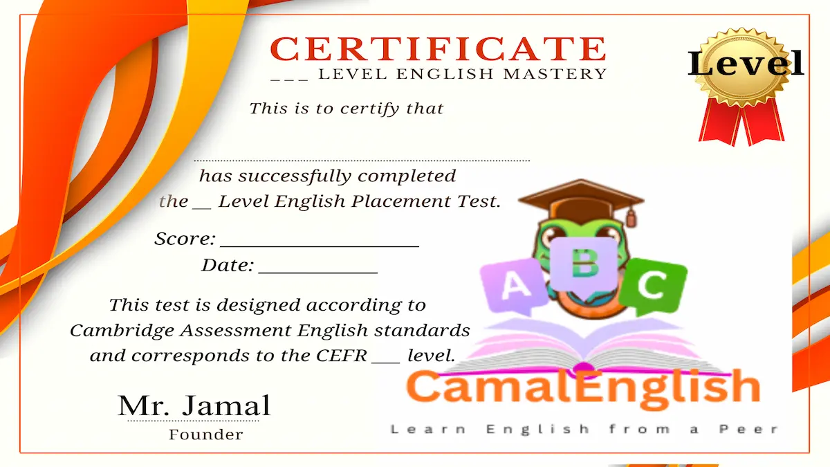 English Level Tests (CEFR Standards) & Free Certificates