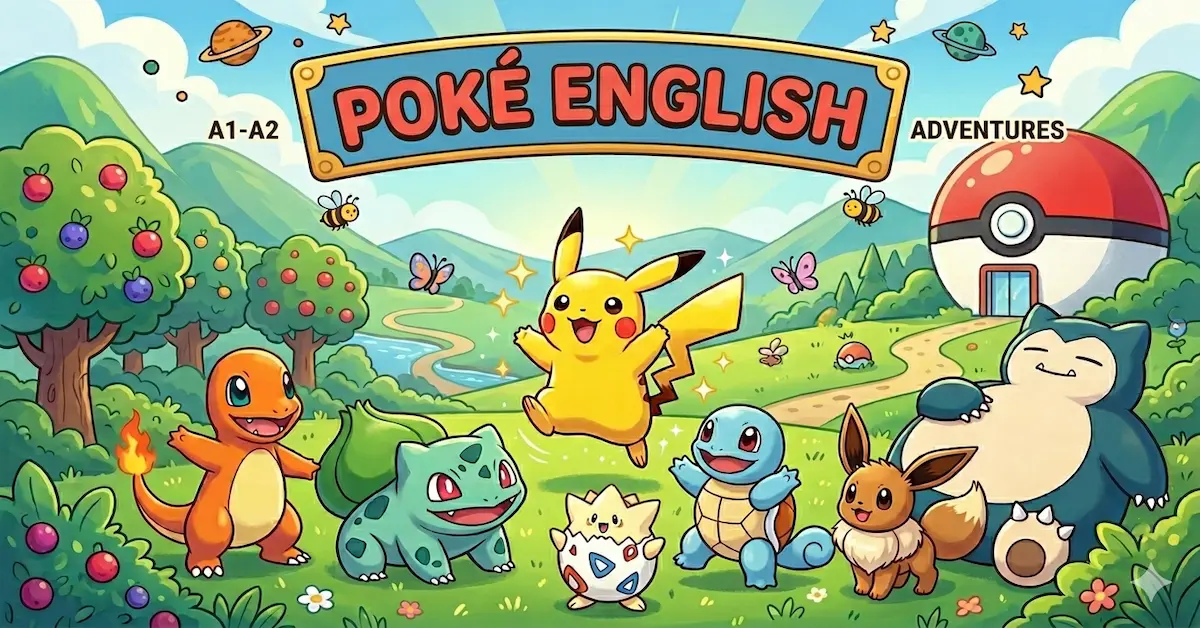 Poke English: A1-A2 Level English Learning Game for Kids