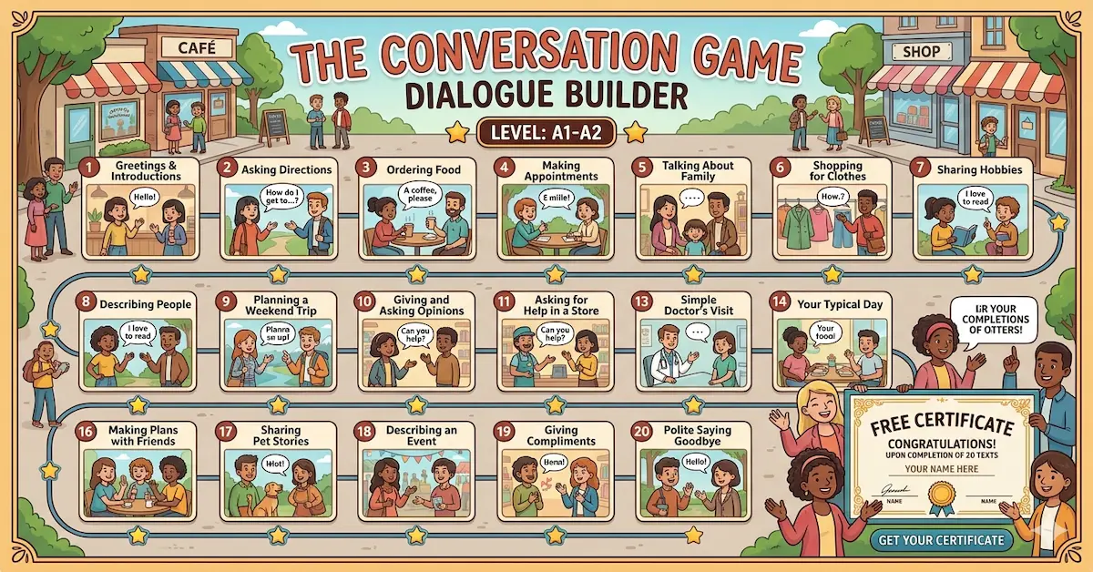 The Conversation Game: Dialogue Builder 📊 Level: A1-A2