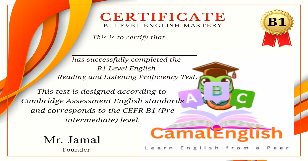 B1 English Practice: Reading and Listening Test