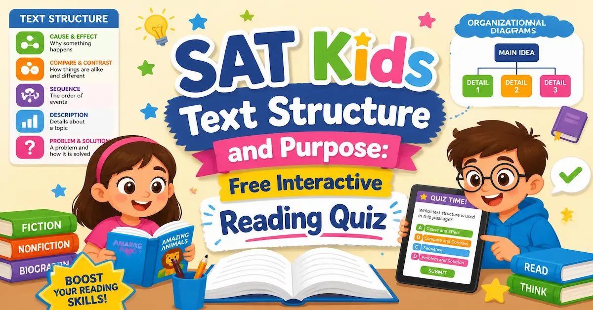 SAT Kids Text Structure and Purpose: Free Interactive Reading Quiz