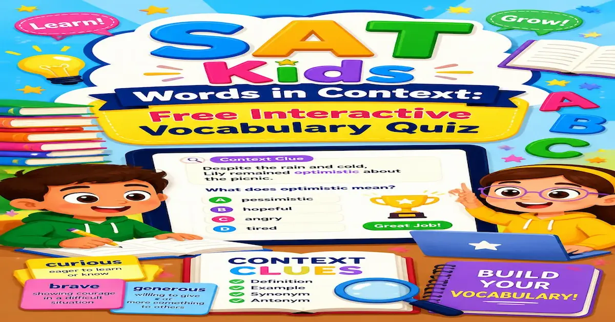 SAT Kids Words in Context: Free Interactive Vocabulary Quiz