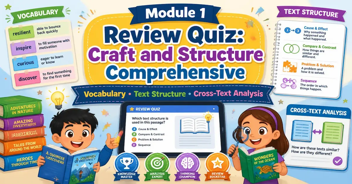 Kids practicing Craft and Structure SAT reading quiz with dual passages