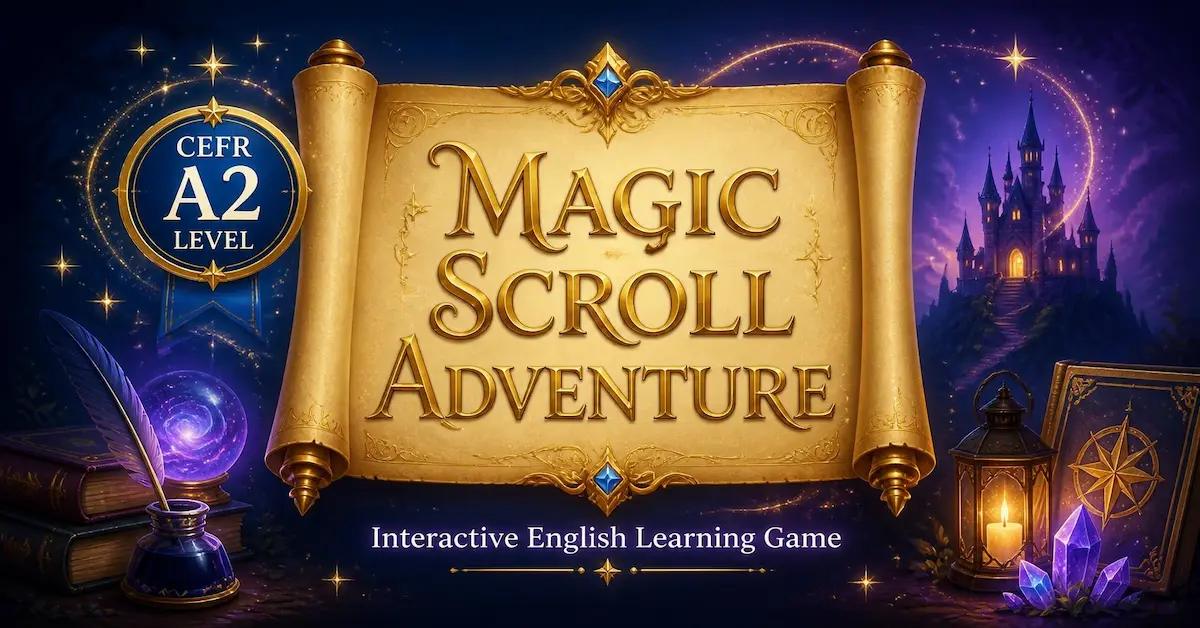 Harry Potter English game for kids - The Magic Scroll interactive learning game banner
